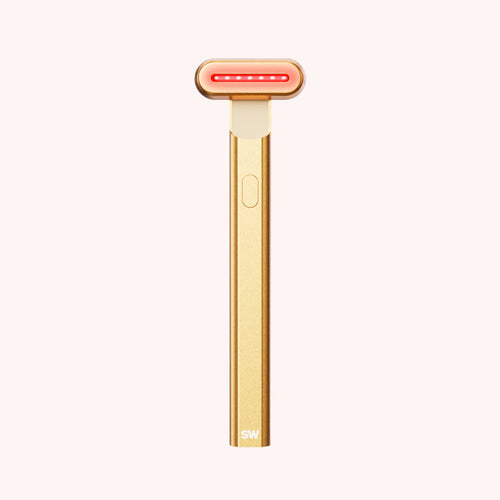 4-in-1 Radiant Renewal® Skincare Wand with Red Light Therapy - Color: Gold